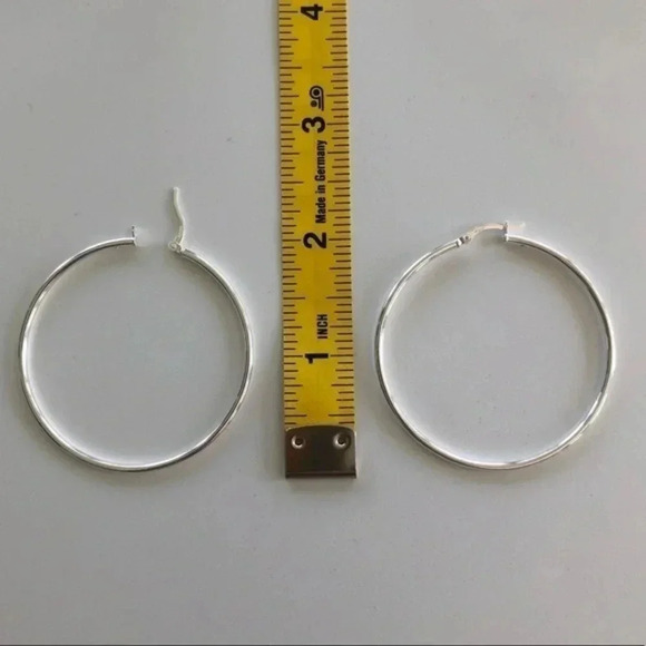 2 Inch Hoop 925 Sterling Silver Earrings NWT - Picture 4 of 6